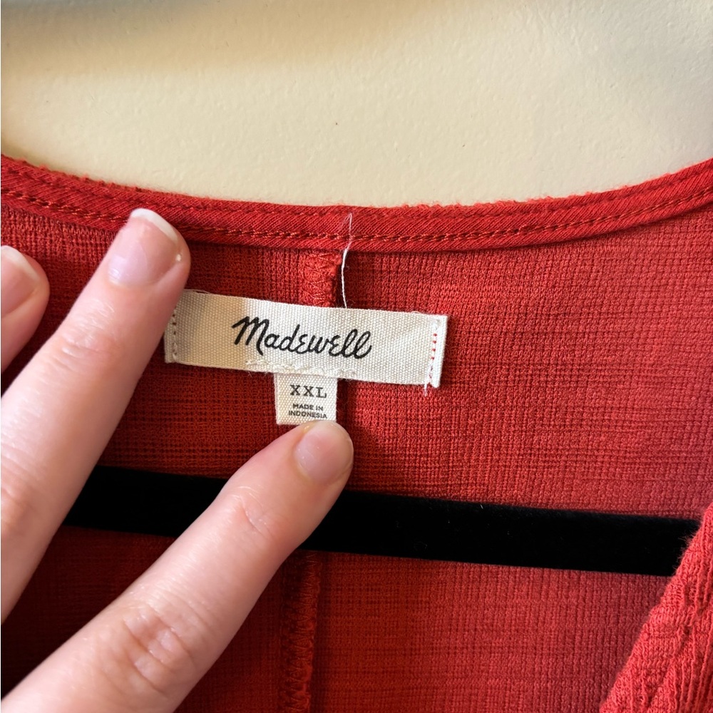 Madewell Cross-Front Flutter Sleeve Mini Dress - Spring, Vacation, Plus size XXL - Picture 6 of 10